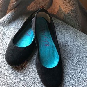 Blowfish black suede ballerina shoes